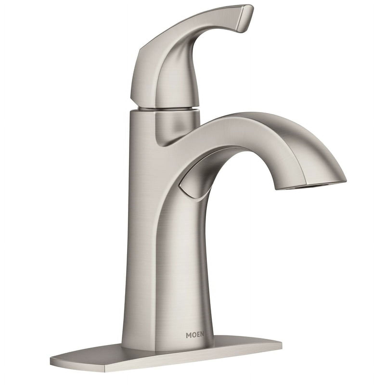Moen Lindor Brushed Nickel Single Handle Bathroom Faucet 4 in.