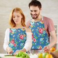 thumbnail image 3 of Pioneer Flower Floral Print Pattern Apron-Garden Aprons for Women with Pockets-Cotton Linen Waterproof Kitchen Cooking Gardening Aprons Adjustable for Kitchen,Cooking,BBQ and Salon 33x27 Inch, 3 of 7