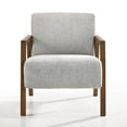 thumbnail image 6 of Omax Decor Fletcher Solid Wood & Fabric Upholstered Lounge Accent Chair in Gray, 6 of 7