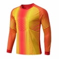thumbnail image 3 of Sinleey Kids Boys Padded Soccer Goalkeeper Jersey Long Sleeve Quick Dry Football Shirts Basketball Red&Yellow 24, 3 of 4