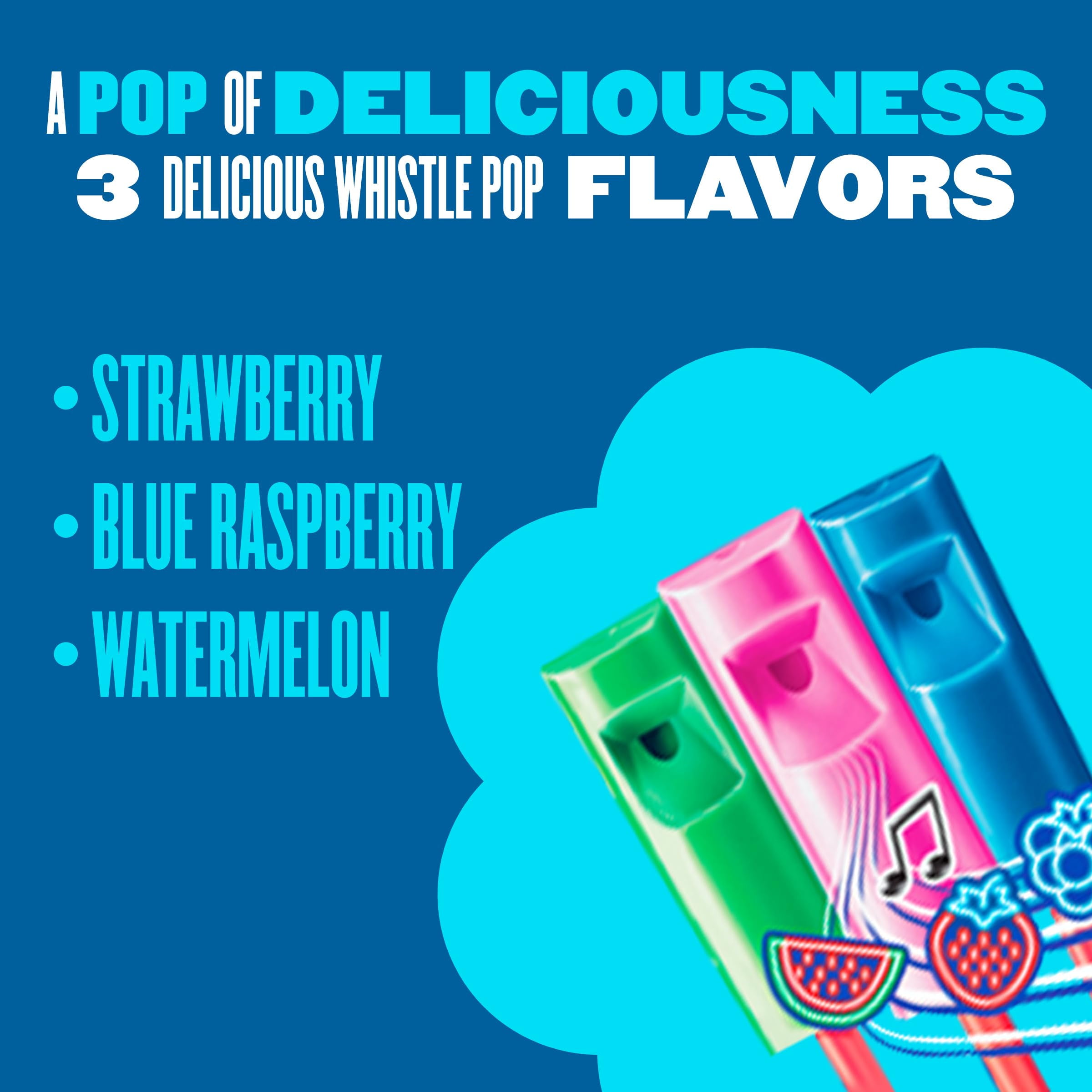 Chupa Chups Melody Pop Whistle Lollipops - 30 Count for Breakroom