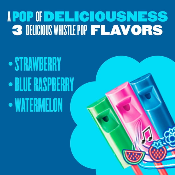 Chupa Chups, Melody Pop, Assorted Flavors, Whistle Lollipops, 30