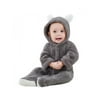 Newborn Baby Infant Coral Fleece Hooded Romper Jumpsuit Boy Girl Winter Warm Bodysuit Outfits Clothes