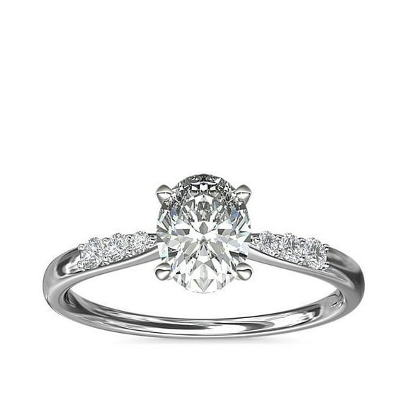 Diamond-Capitals IGI Certified (E/VVS2) Oval Cut 2.15 Ct Beautiful Solitaire Lab Grown Diamond Engagement Ring for Women Solid 14K White Gold Size 7