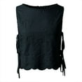thumbnail image 5 of Gyexs Embroidery Flower Tank Tops for Women Y2K Sleeveless Square Neck Tie Up Cropped Vest Summer Outdoors Wear Blouses (Black, S), 5 of 6