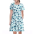 thumbnail image 1 of Balery Cute Shark Vestidos sueltos de manga corta para mujer, vestidos de verano 2025, vestidos casuales de corte A con vuelo., 1 of 6