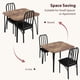 thumbnail image 3 of 2-person dining mesa set con chamfer design. 3-piece dining room set featuring cushioned asientos. perfect para home kitchens, apartments, y small spaces. rustic brown finish., 3 of 9