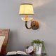 thumbnail image 4 of Simple and modern iron wall lamp, fabric lampshade, retro reading lamp, suitable for bedrooms, corridors, bars, cafes, 4 of 4