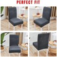 thumbnail image 4 of Stretch Dining Chair Covers, 4 Removable and Washable Kitchen Chair Covers, Universal Dining Chair Covers Seat Protectors for Standard Back Chairs (Dark Grey), 4 of 5