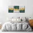 thumbnail image 3 of Canvas Art Wall Decor Geometric Gold Green Pictures Strokes Abstract Shapes Illustrations Painting Prints on Canvas 3 Pieces Modern Artwork Stretched and Framed Ready to Hang - 12" x 16" x 3, 3 of 6