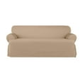 thumbnail image 4 of SureFit  Heavyweight Cotton Duck One-Piece T-Cushion Sofa Slipcover with Seat Elastic Khaki, 4 of 6