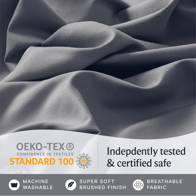 Luxclub Cooling Sheet Set, 6-Piece, Queen, Microfiber, Silver photo 5
