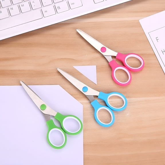 FACEGA 12packs Scissors for Office,Scissors All Purpose Bulk of 3-Pcs,Sharp Craft Shears for Office Home Sewing Fabric,Right/Left Handles