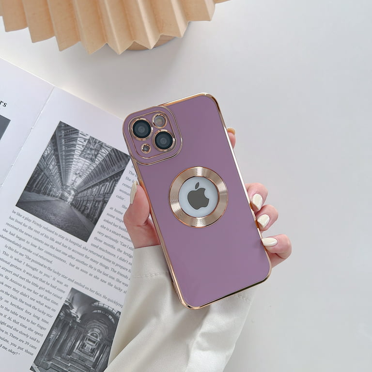 Luxury Electroplated Clear iPhone Case with Logo Ring