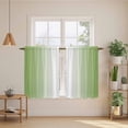 thumbnail image 3 of Dark Sea Green Ombre Tier Curtains, Modern Gradient Abstract Art Light Filtering Kitchen Curtains, 2Pcs Rod Pocket Half Window Treatments Panels for Sink Cafe Cabinet Basement 27.5x45 Inches, 3 of 9