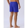 thumbnail image 3 of DARING DIVA Men's Drawstring Waist Side Pockets Mesh Lining Beach Swim Trunks 28 Blue, 3 of 5
