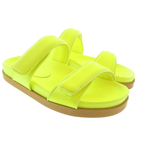 Gia Borghini Acid Lime Gia x Pernille Double Strap Leather Slides 8 for Mens