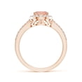 thumbnail image 2 of ANGARA Natural Pear Morganite Ring with Diamond Halo in 14K Rose Gold for Women | Birthday, Anniversary, Jewelry Gift for Women | Natural Morganite Ring, 2 of 8