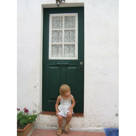 Laminated Poster Door House Windows Window Green