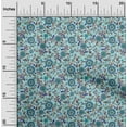 thumbnail image 2 of oneOone Cotton Poplin Light Blue Fabric Asian Suzani Craft Projects Decor Fabric Printed By The Yard 56 Inch Wide, 2 of 5
