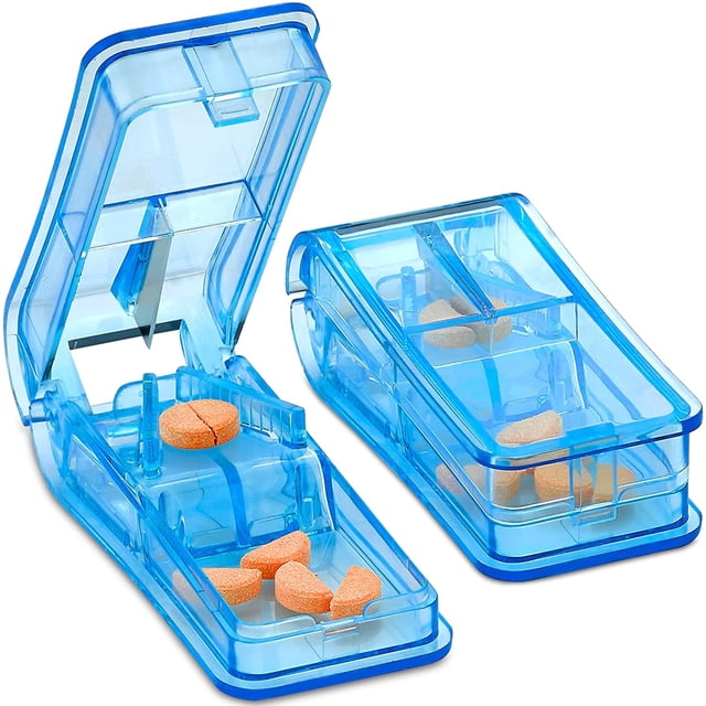 Cortador de pastillas - Triturador y cortador de pastillas con agarre para vitaminas, pastillas grandes y pequeñas, y medicamentos.