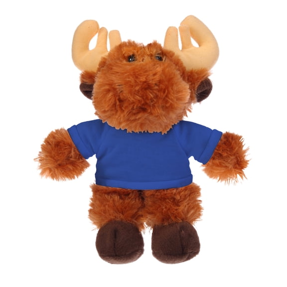 Plushland 8 Inch Floppy Moose with Tee Plush Stuffed Animal Personalized Gift - Custom Text on Shirt - Great Present for Mothers Day, Valentine Day, Graduation Day, Birthday