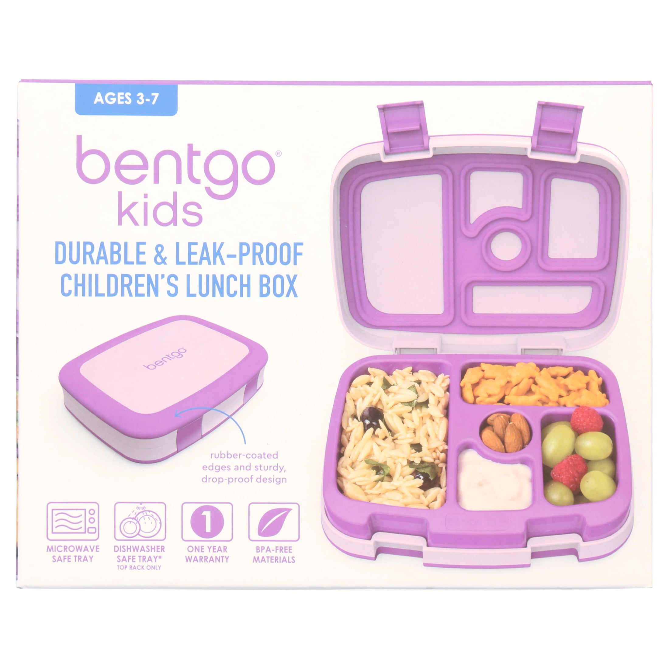 Bentgo Kids Bento-Style Leakproof Compartments Lunch Box - Purple