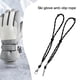 thumbnail image 1 of 2 correas para guantes de esquí, correas para guantes de invierno, portátiles para actividades invernales, cordón de sujeción, conector ajustable. Negro 25cm, 1 of 8