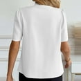 thumbnail image 4 of Cilsoka Blouses for Women Dressy Casual V Neck Summer Short Sleeve Button Down Shirts Business Work Tops S-XXL, 4 of 5