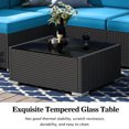 thumbnail image 4 of 7 Piece Patio Furniture Sets, Outdoor Sectional Patio Conversation Set Wicker Rattan Sofa Chair Set with Cushion and Glass Table, 4 of 6