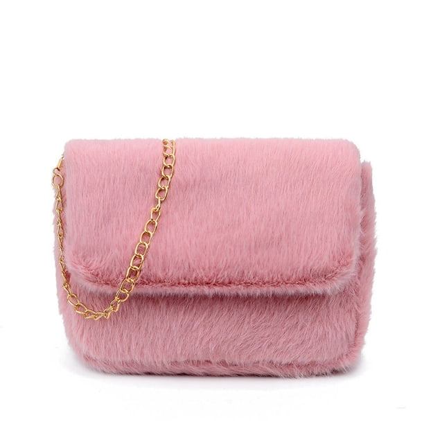 Bolso pequeño de felpa con cadena de mensajero de un hombro versátil a la moda Adepaton BST2001207-4