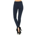 thumbnail image 4 of Auliné Collection Womens Solid Slim Fit Color Skinny Stretchy Ponte Pants Navy L, 4 of 4