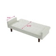 thumbnail image 6 of Convertible Sofa Bed, Linen Fabric Loveseat Couch With Three Adjustable Positions, Five Wooden Legs and Tufted Buttons, Upholstered Couch Bed for Small Space, Living Room, Office, Beige, 6 of 7