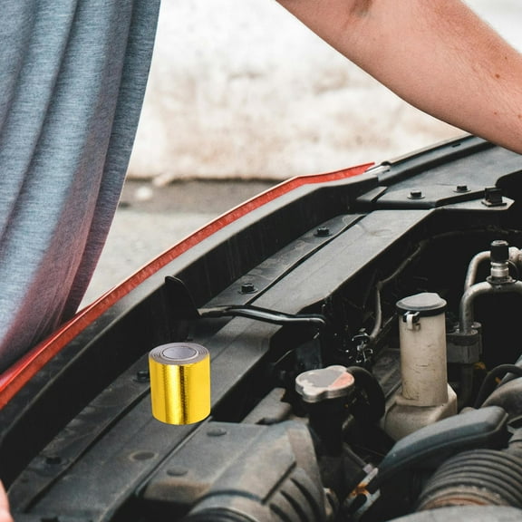 MUSEYA Golden Aluminum Foil Fiber Cloth Heat for Automotive High Temp Protection