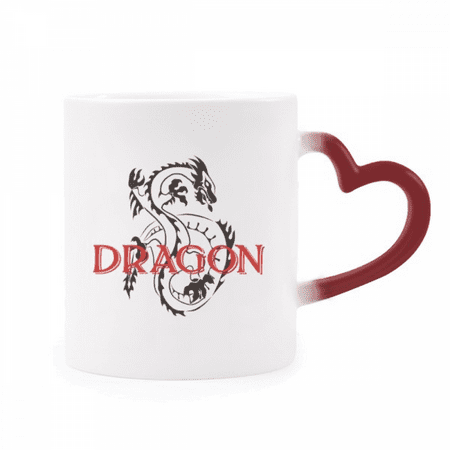 

Animal Mythology Oriental Dragon Western Dragon Heat Sensitive Mug Red Color Changing Stoneware Cup