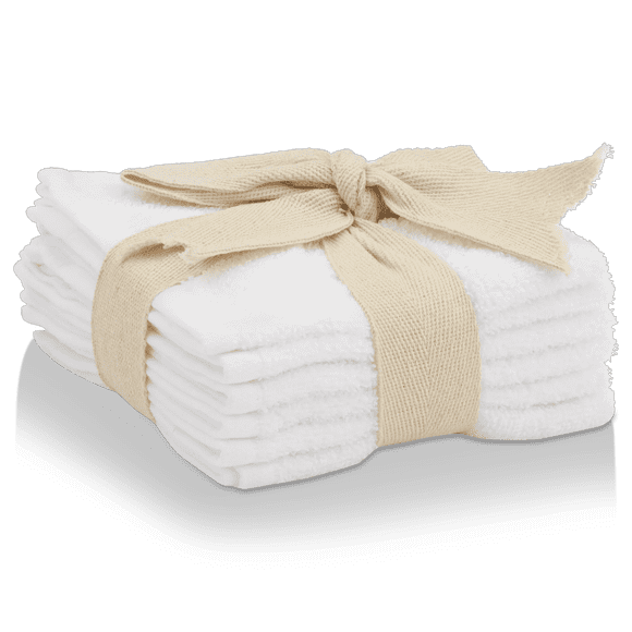 Bouclair Ensemble Blanc de 6 Grandes Débarbouillettes
