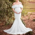 thumbnail image 2 of Vedolay Maternity Dress Summer Maternity Strapless Ruched Maxi Tube Dress with Pockets Pink M, 2 of 5