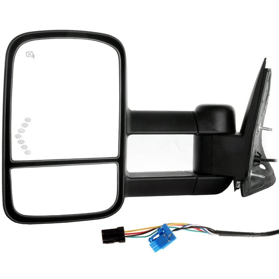 CCIYU Towing Mirror Car Mirrors Towing Mirrors Fit for 2005-2007 for Chevy Silverado for GMC Sierra 1500HD 2007 Classic Style with Power Adjusted Heated Turn Signal Light Black Housing