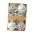 thumbnail image 1 of Juego de 6 piezas de adornos de bolas de Navidad, colgantes con lazo, decoración de de Navidad para compromiso, dormitorio, inauguración de la Estilo A, 1 of 8