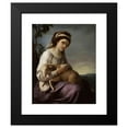 thumbnail image 2 of Jeanne-Louise Vallain 15x18 Black Modern Framed Museum Art Print Titled - Portrait of a Young Woman Holding a Lamb (1788), 2 of 5