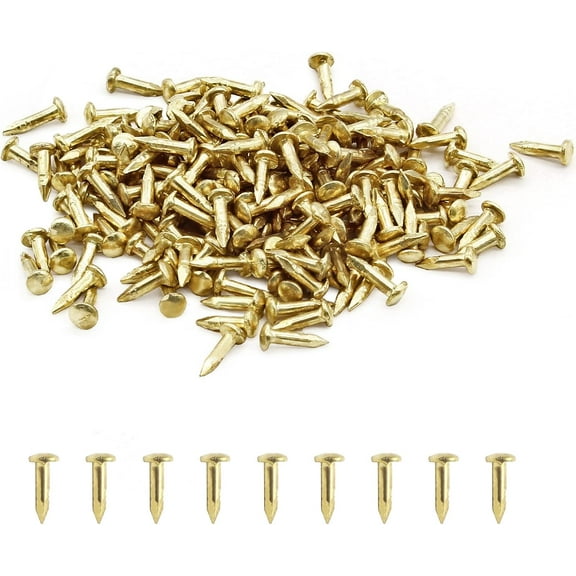 LUU-200 Pcs Tiny Brad Nails Brass String Art Nails 1.2x6mm Wood Finish Nails for DIY Pictures Boxes Decorative Household Accessories_SAI