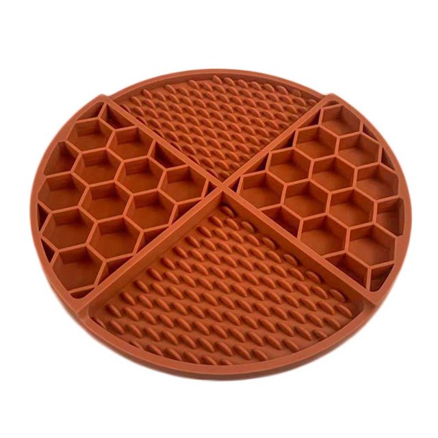 Methold Alfombrilla de alimentación Licky Pad Comer lentamente Alimentador de cachorros multicolor Lavable Resistencia al desgaste Suministros para perros Café