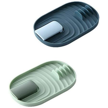 

2 PCS Multifunction Spoon Rest and Pot Lid Holder Foldable Organizer Household Plastic Utensil Anti- Pan Cover