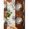 thumbnail image 6 of Table Runner Dresser Scarves 36 Inch Long,Autumn Gnome Pumpkin Maple Leaves Linen Dining Table Runners Thanksgiving Leaf on Retro Letter Tabletop Scarf for Wedding Holiday Party Kitchen, 6 of 9