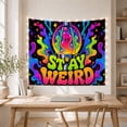thumbnail image 5 of Smiling Lava Lamp Among Neon Color Waves and Sparkles, Playful Retro for Creative Decor Fans, Statement Wall Art, Birthday Gift, Tapestry Wall Hanging for Bedroom and Studio, 5 of 7