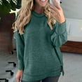 thumbnail image 2 of HAiming Women's Long Sleeved Sweatshirts Trendy Solid Color Round Neck Pullover Tops Plus Size Loose Casual Blouses, 2 of 8