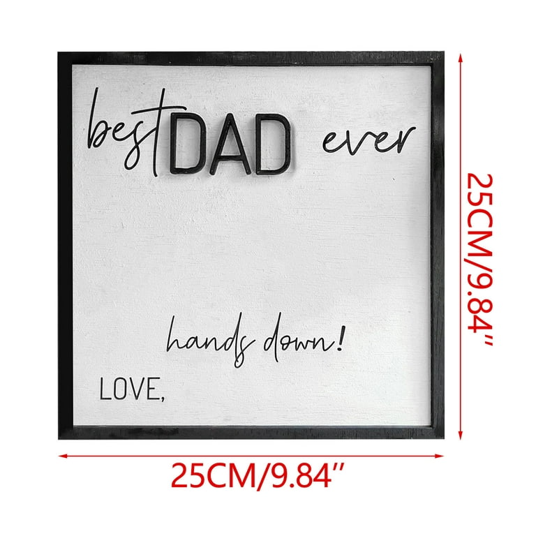 VerPetridure Father's Day Gifts for Dad From Daughter Wooden Plaques  HandPainted Gifts for Dad Wooden Home Decorations for Bedroom Office Living  Room 