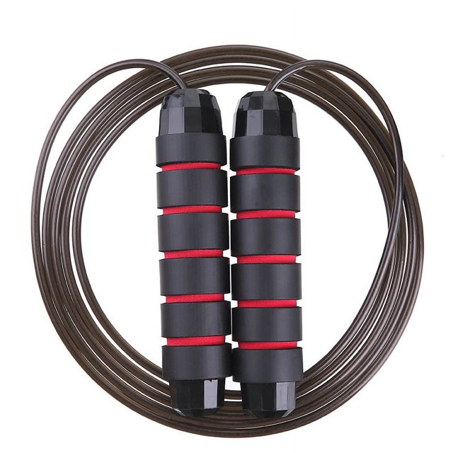 Cuerda para saltar roja para adultos, fitness, gimnasio, boxeo, salto rápido para hombres, mujeres y niños JM