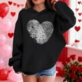 thumbnail image 4 of Fingerprint Heart Hoodie for Girls Oversized Pullover Lightweight Black Graphic Kids Sweatshirt,Size 3 T, 4 of 8