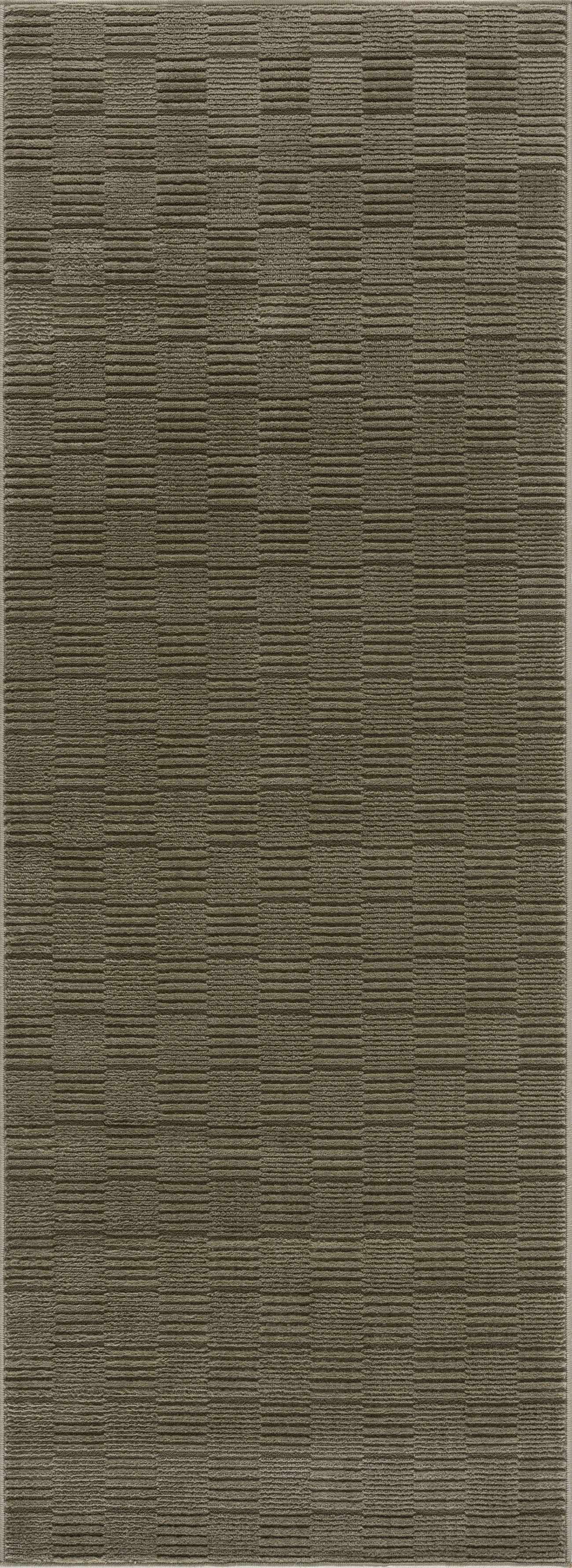 Hauteloom Kazuma Living Room, Bedroom Machine Washable Area Rug - Square Piles, Checkered - Gray Green, Moss Green - 9'2" x 12'